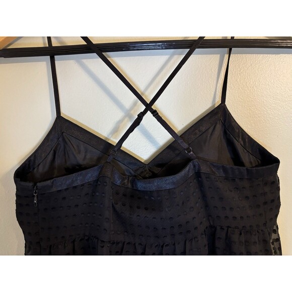 Charlotte Russe Little Black Slip Dress Sz S Bow Polka-dot Pattern Y2K - Picture 4 of 6